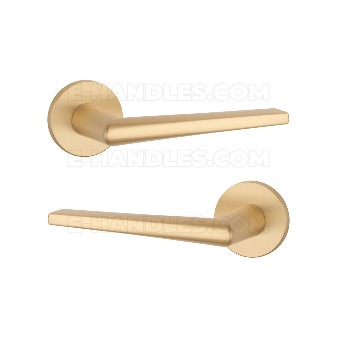 Klamka SALTA Rozeta R slim 7 mm GOLD SATIN - złoty matowy